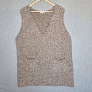 💙 Endless Blu Thick Oversized Wool Blend Pocket Vest Size L/XL Stretch Warm Coz